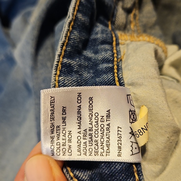 PTCLWide Leg Jeans High‎ Rise Distressed Relaxed Fit Denim Blue Size 28 - Picture 12 of 13